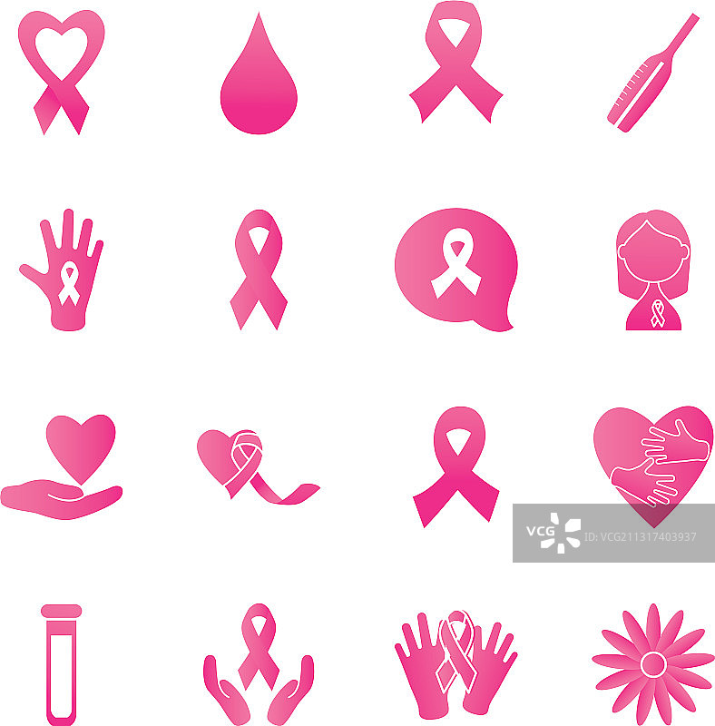 试管与乳腺癌图标渐变图片素材