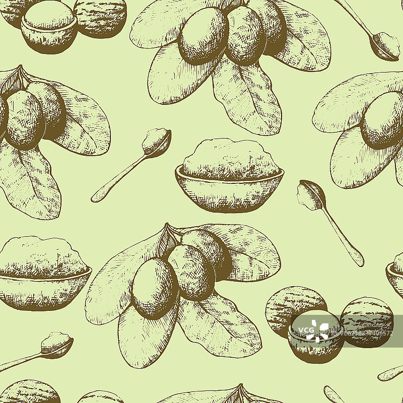 乳木果无缝图案图片素材