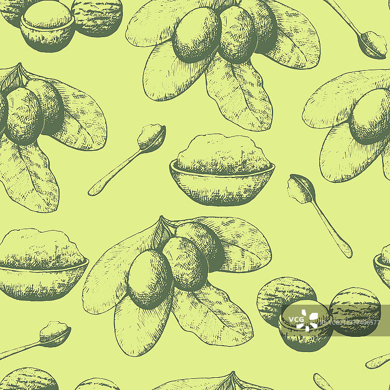 乳木果无缝图案图片素材