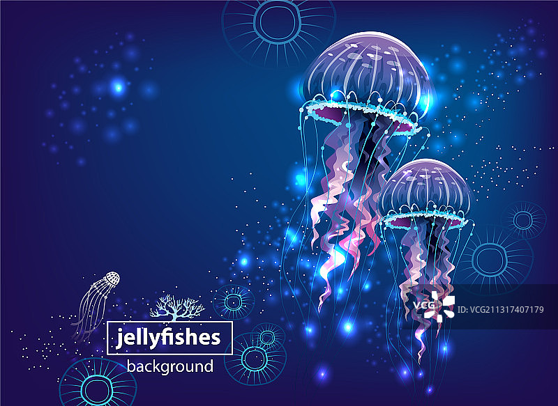 发光水母背景图片素材