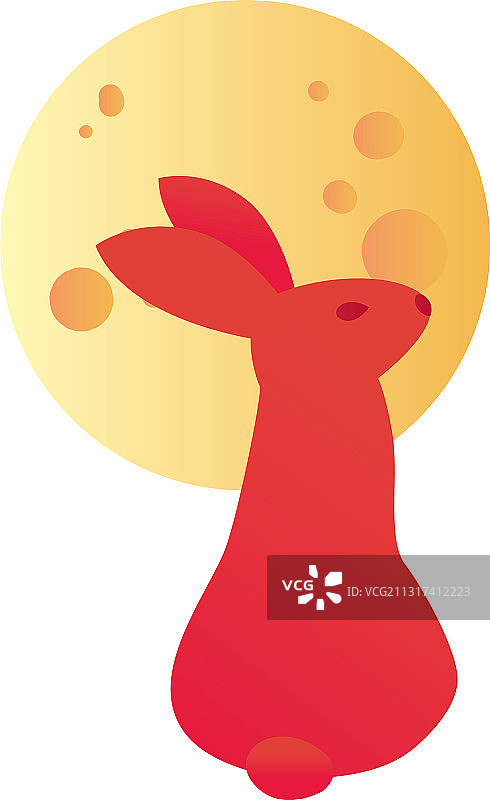 中秋节兔子赏月图片素材