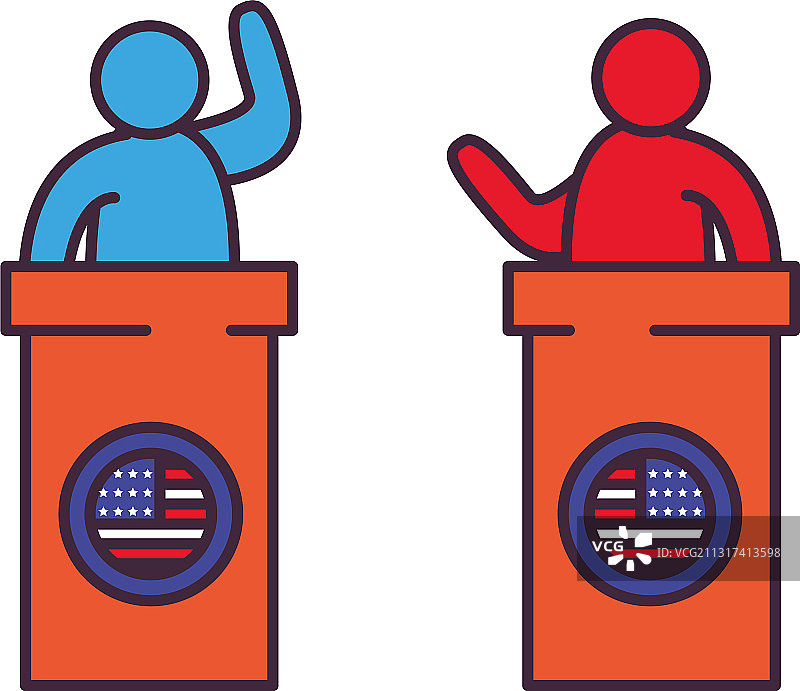 美国总统候选人竞选演讲台图片素材