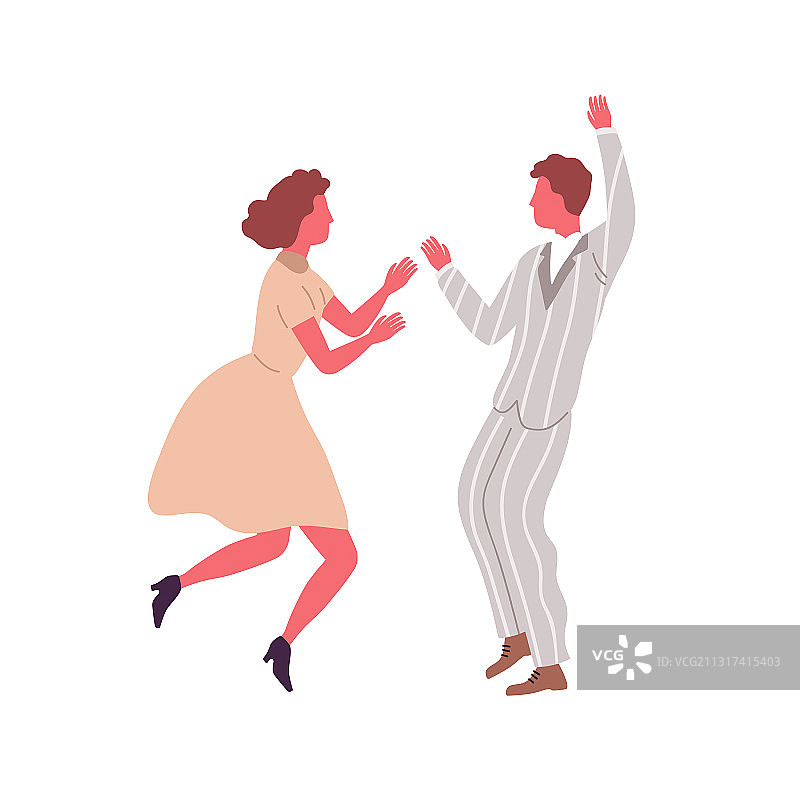 男人和女人表演复古舞蹈元素图片素材