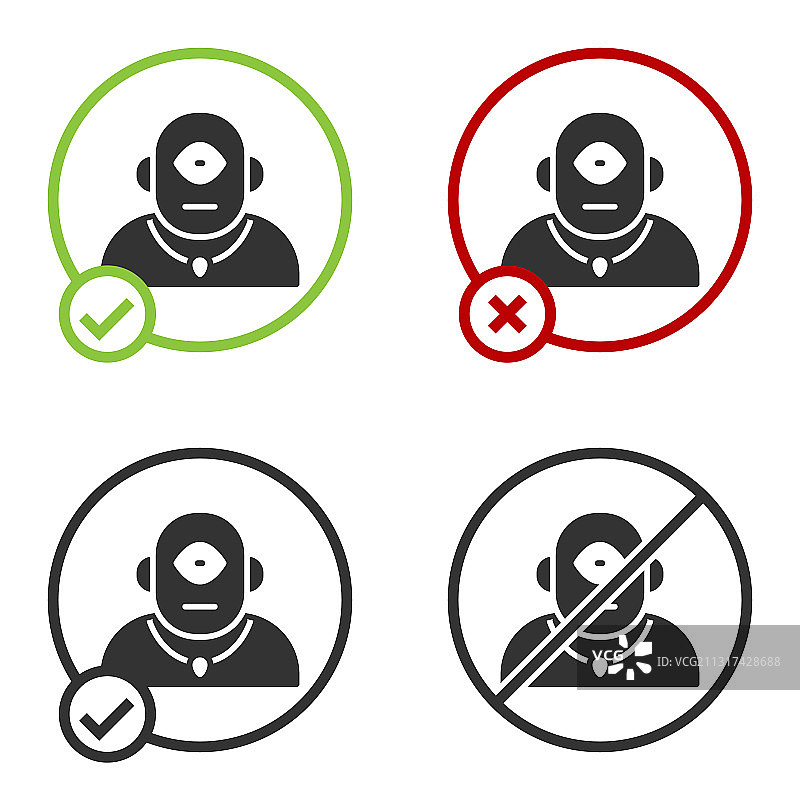 白色背景上的黑色独眼巨人图标图片素材