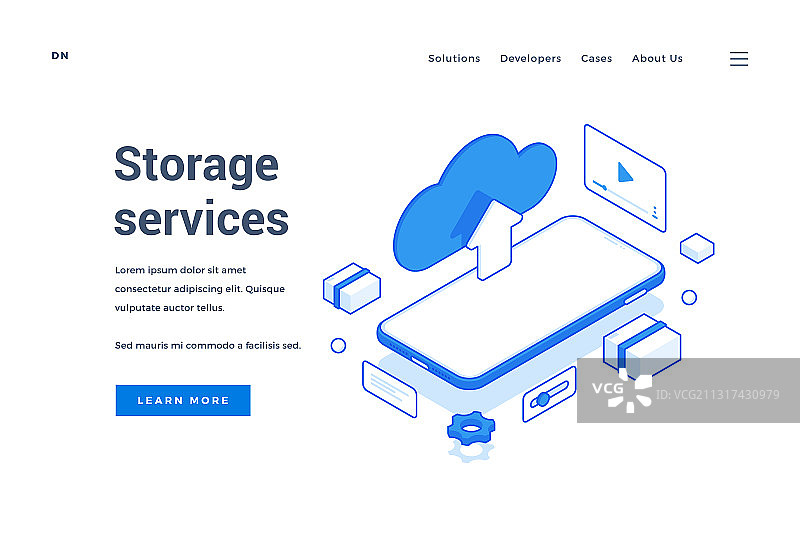 现代云存储网站banner图片素材