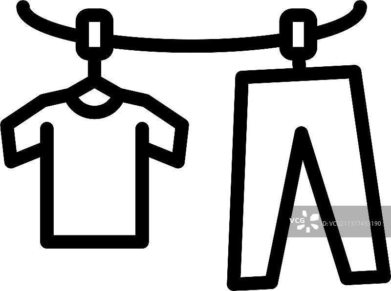 悬挂的衣服图标轮廓风格图片素材