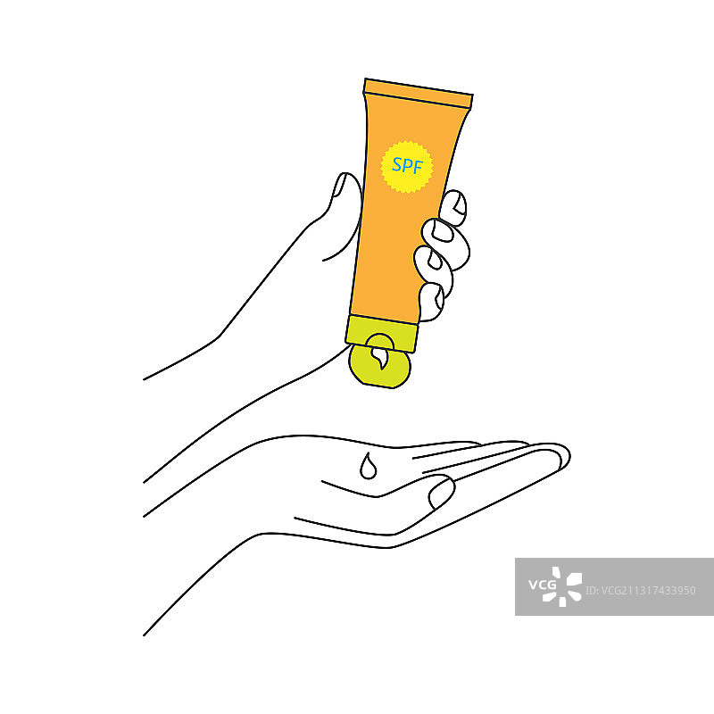 手涂防晒霜图片素材