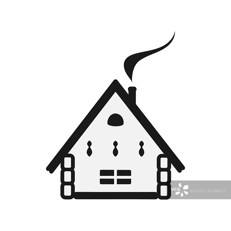 山间小屋图标：家庭木屋图片素材