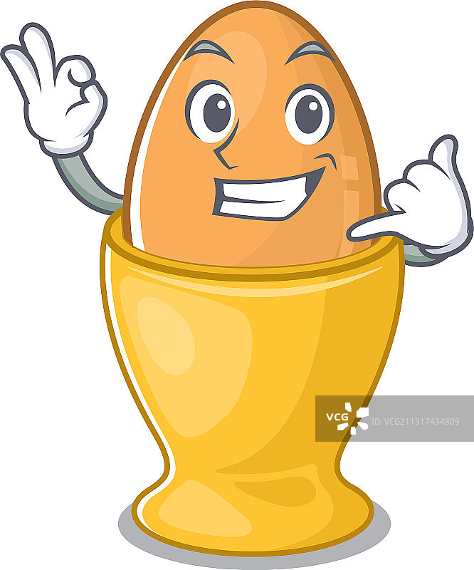 有趣的蛋杯卡通角色概念图片素材