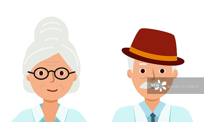 幸福的老年夫妇特写肖像图片素材