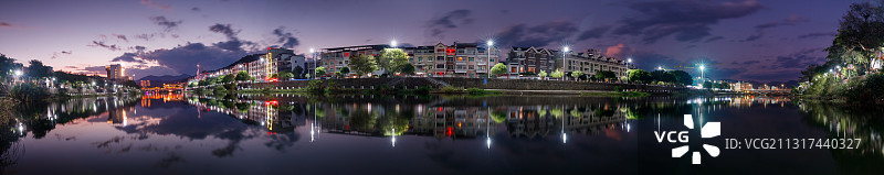 汀江夜色图片素材