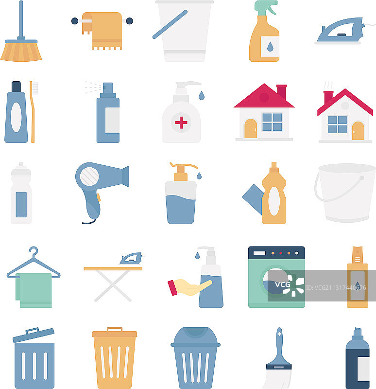 清洁图标设置图片素材