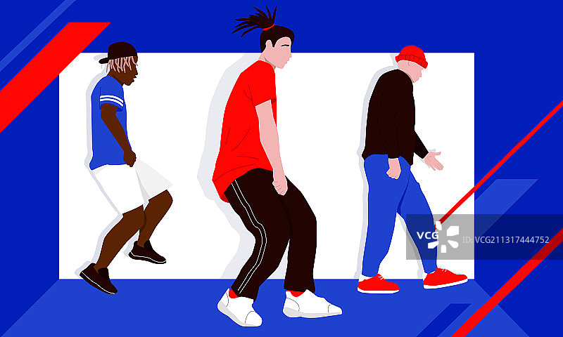 男舞者排练街舞或嘻哈舞图片素材