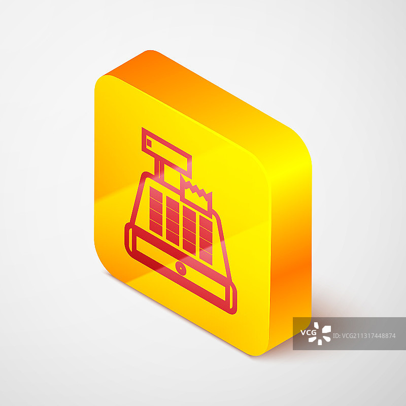 2.5D线条收银机与支票图片素材