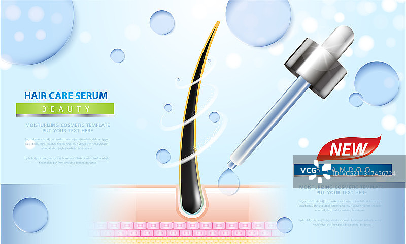 护发精华液毛囊诊断皮肤解剖图片素材