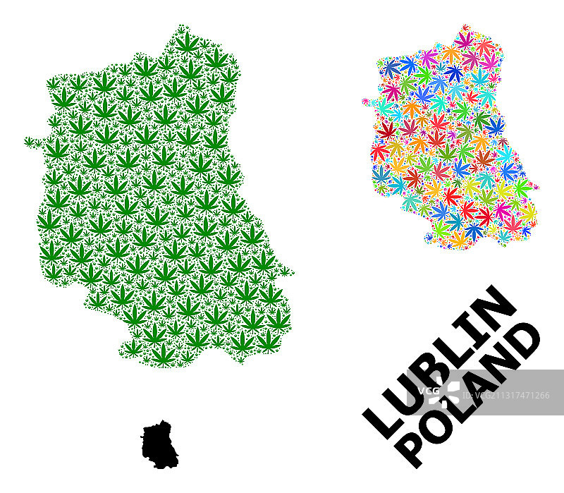 卢布林省明亮马赛克地图图片素材