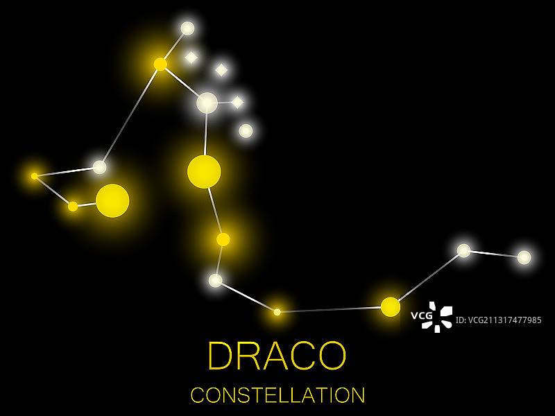 天龙座明亮的黄色星星图片素材