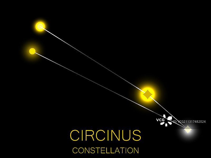 圆规座明亮的黄色星星图片素材