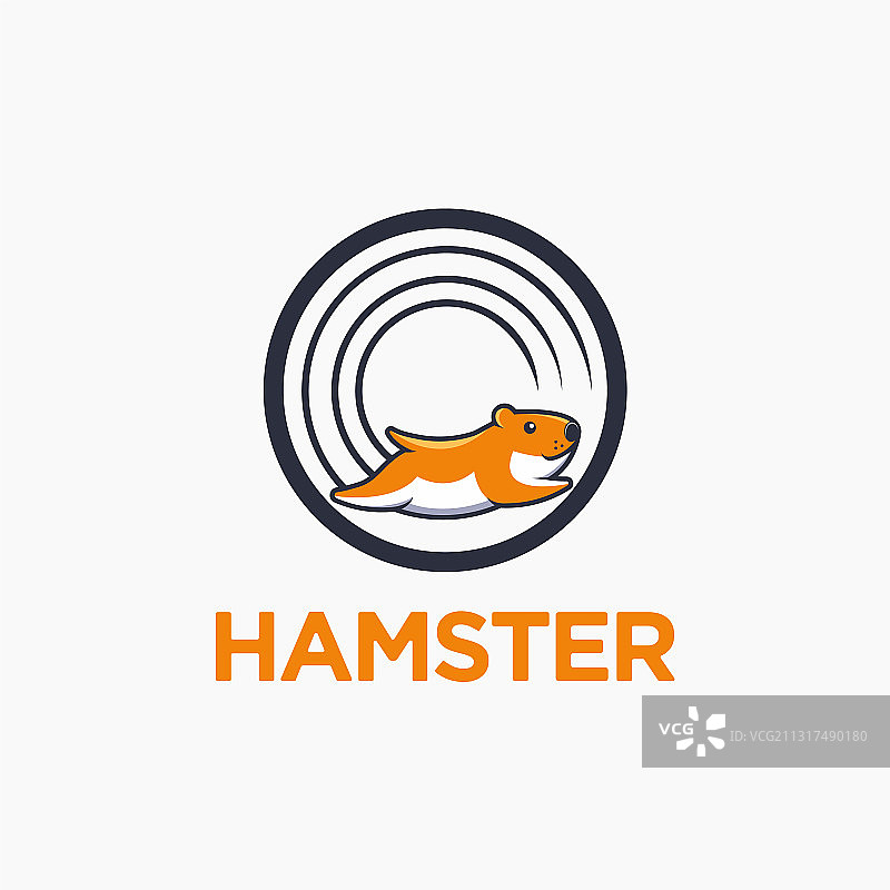 有趣的仓鼠卡通角色标志图标图片素材