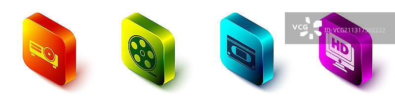 2.5D风格的电影胶片媒体投影仪图片素材