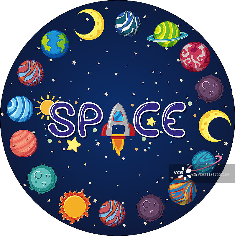 太空Logo：圆形行星图片素材