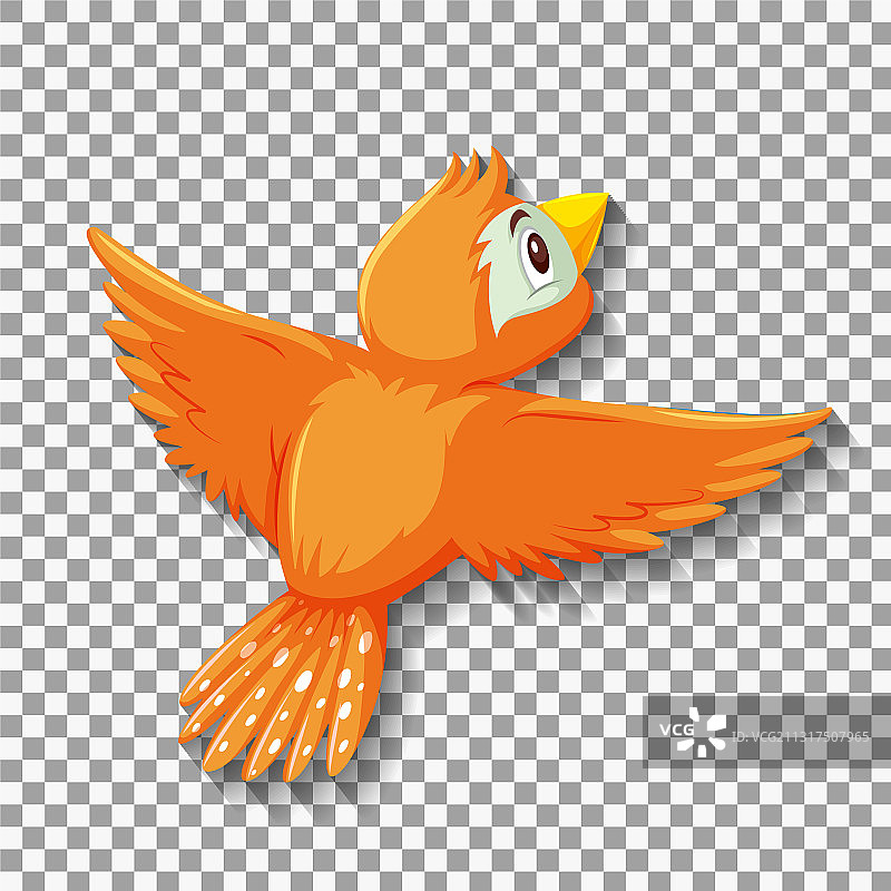 可爱的橙色小鸟卡通形象图片素材
