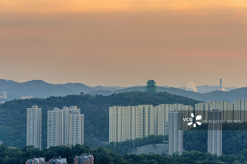 中国辽宁丹东日暮风光图片素材