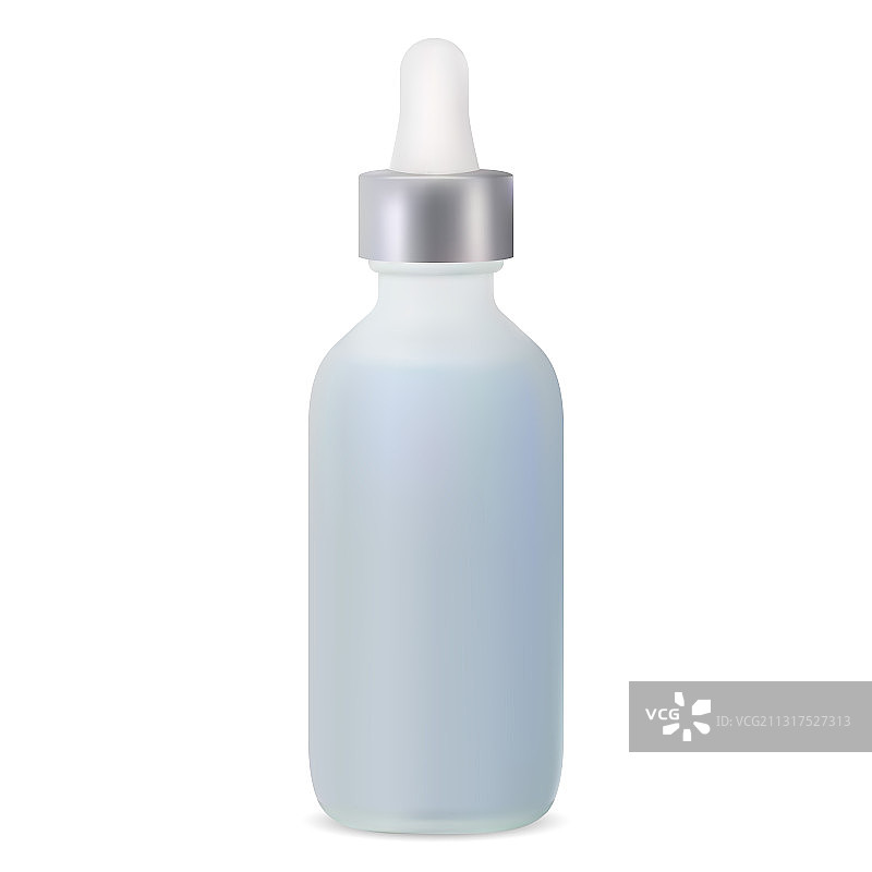 用于精华液样机的磨砂玻璃滴管瓶图片素材