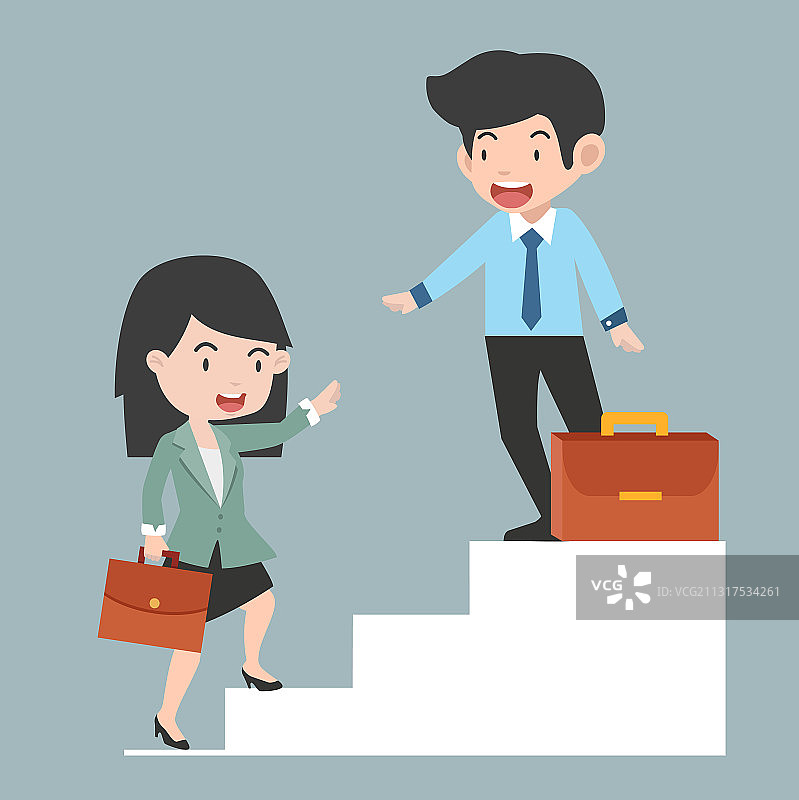 商人和女商人帮助朋友图片素材