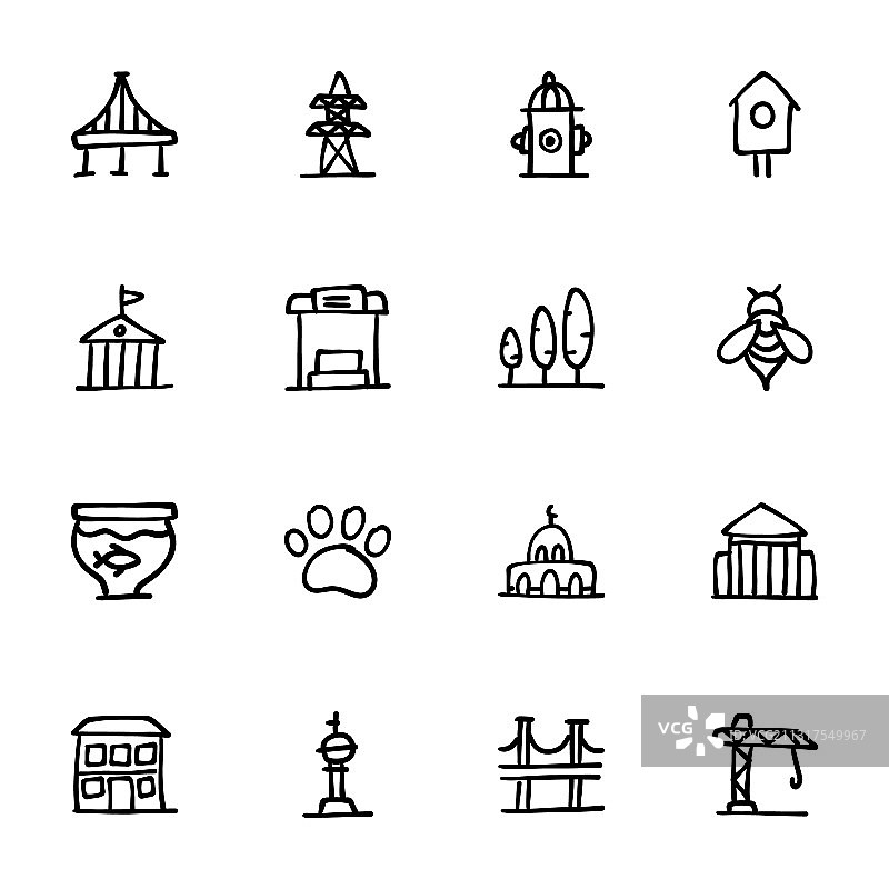 手绘图标图片素材