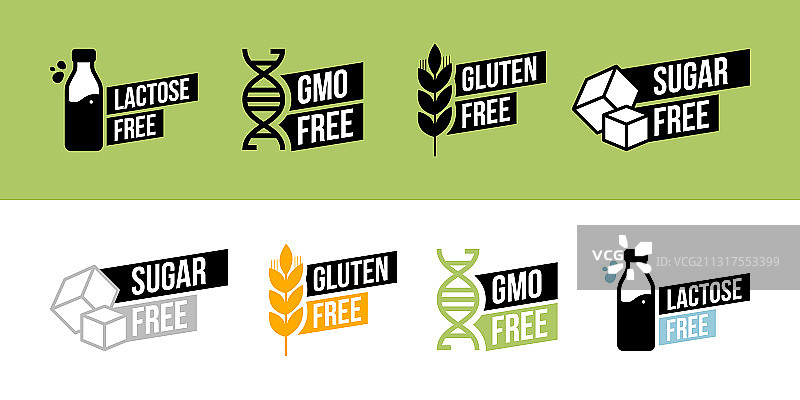 无乳糖无糖无麸质非转基因图片素材