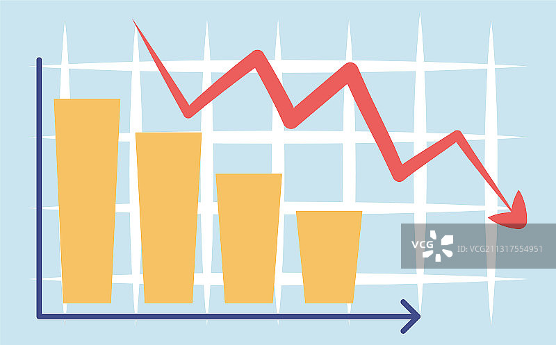破产向下箭头图表银行商业图片素材