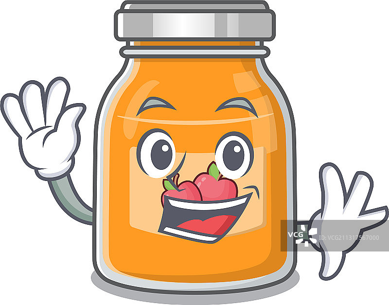 友好的苹果酱吉祥物设计图片素材