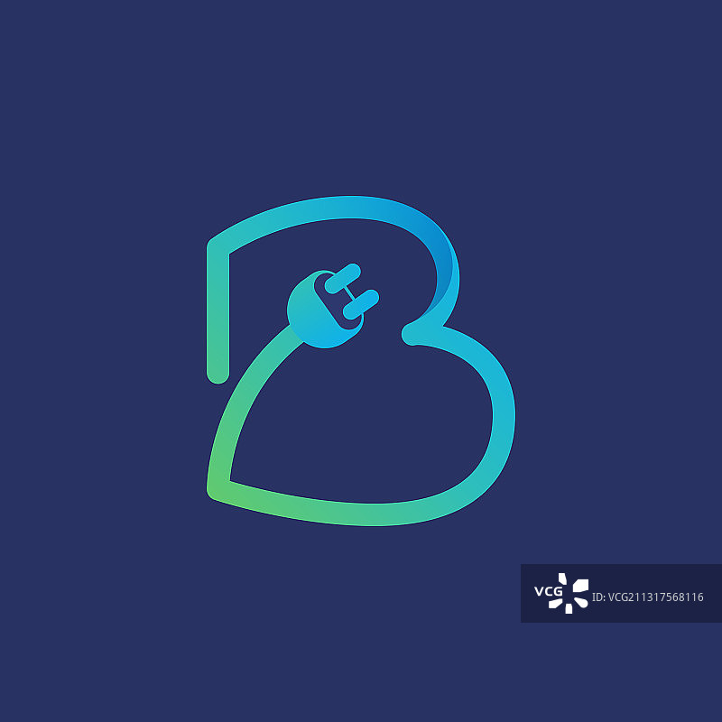 字母B插头电缆logo图片素材