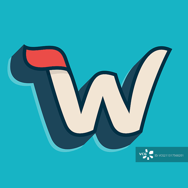 经典运动风格字母W标志图片素材