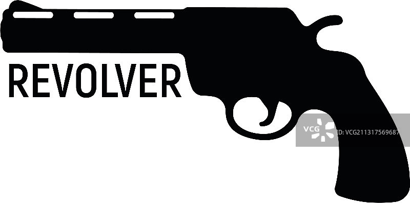 左轮手枪轮廓手枪自卫图标图片素材