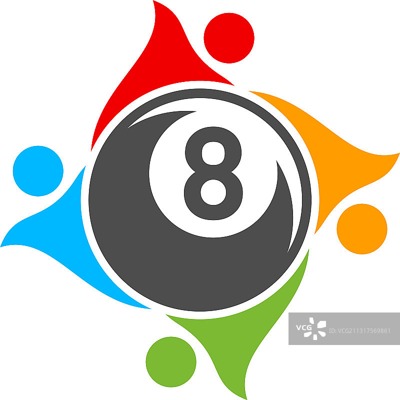 台球运动标志设计标签图片素材