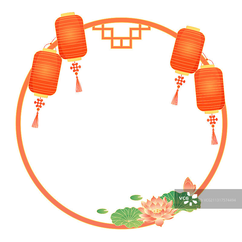 圆形喜庆画框元素设计图片素材