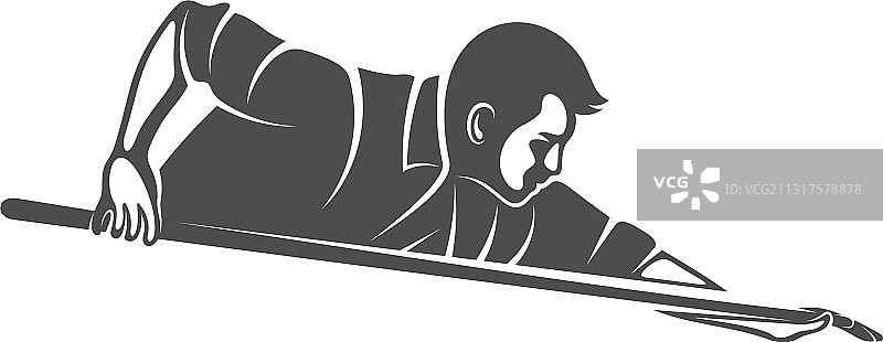 台球选手剪影Logo设计图片素材