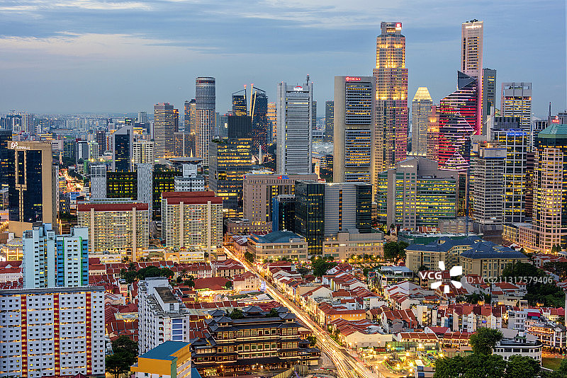 亚洲四小龙新加坡夜景风光图片素材