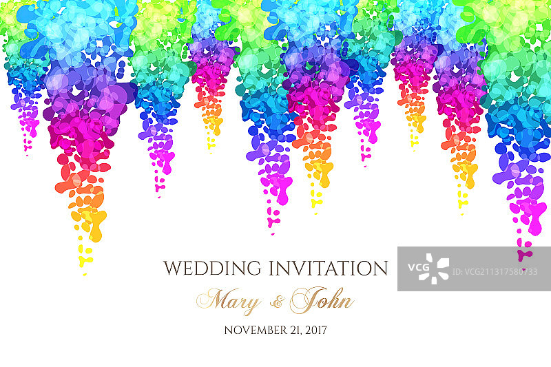 彩虹下的紫藤花横幅图片素材