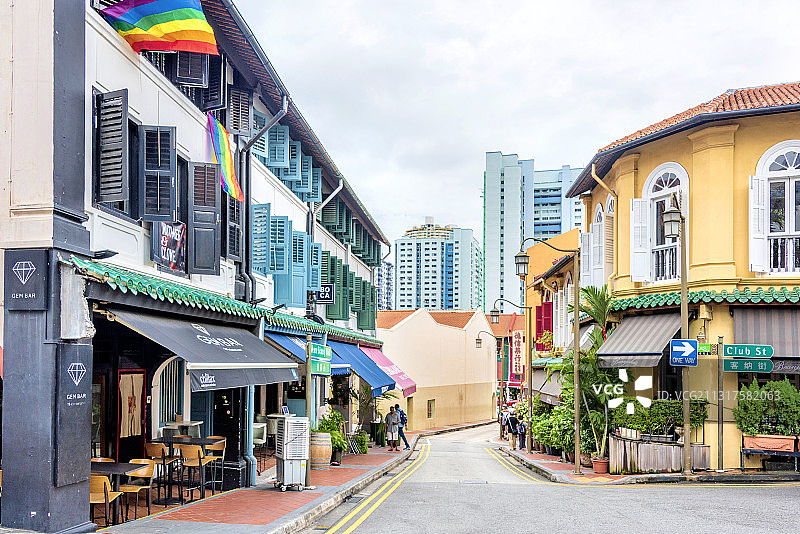 狮城新加坡安详山街区图片素材