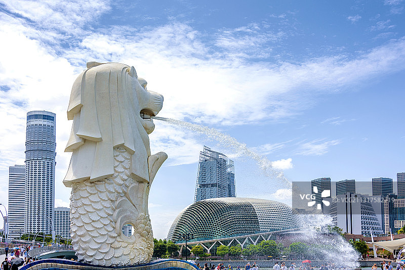 狮城新加坡鱼尾狮公园图片素材