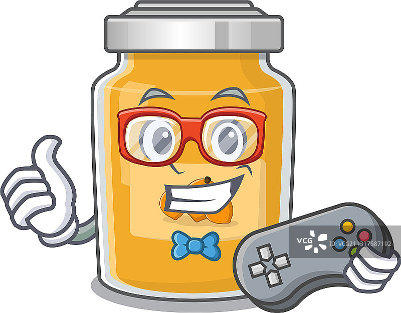 游戏玩家杏子卡通吉祥物图片素材