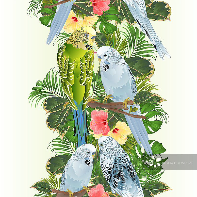 小鸟无缝垂直边框背景图片素材