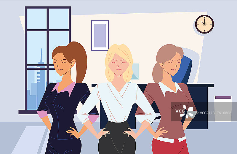 办公室设计的女商人卡通图片素材