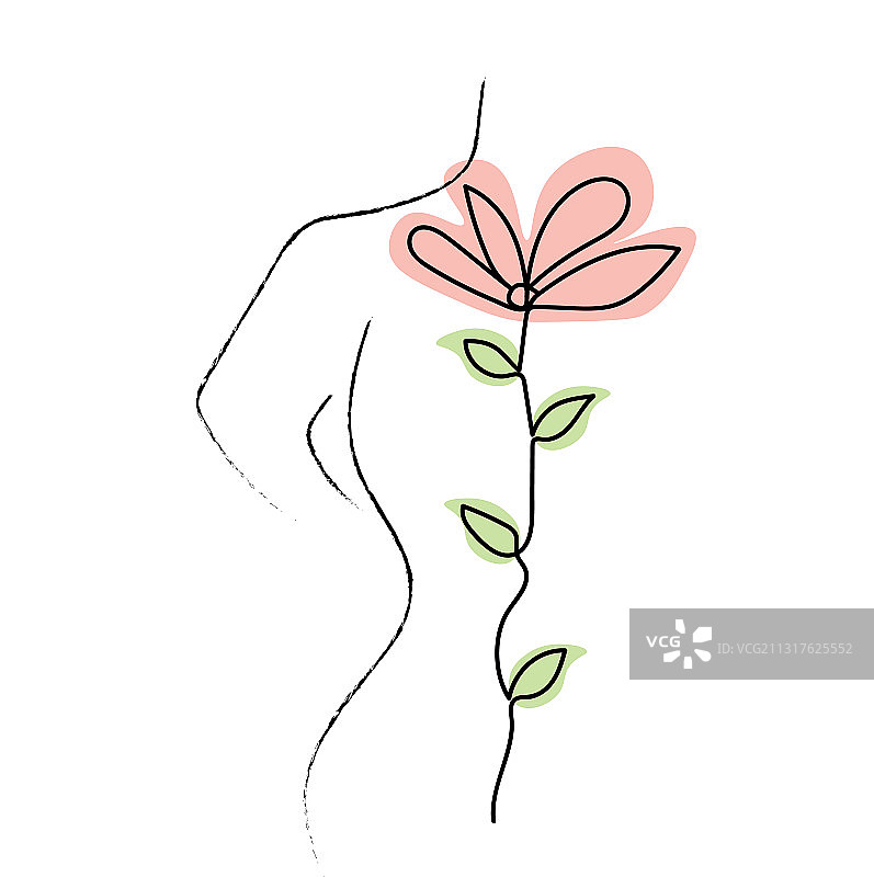 女性花卉线条女士设计图片素材