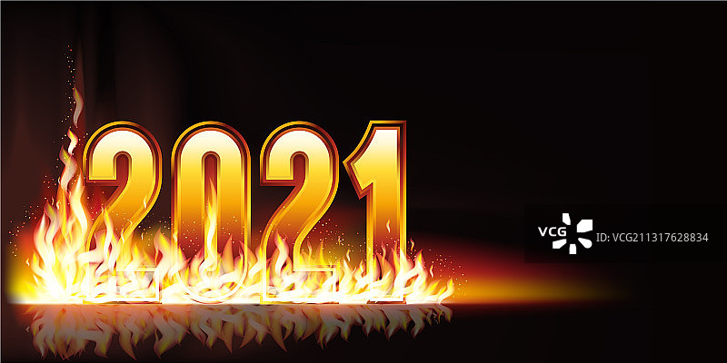 2021新年火焰banner图片素材