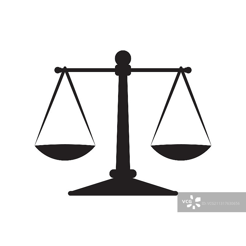 白色背景上的天平图标图片素材