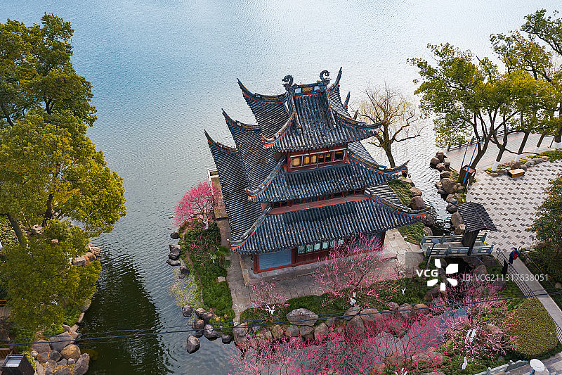 宁波月湖超然阁（文昌阁）春色图片素材